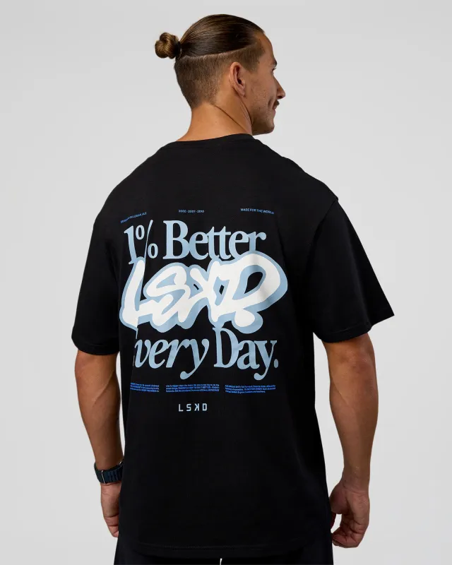 Break Through FLXCotton Oversized Tee - Black-Open Air sold by LSKD