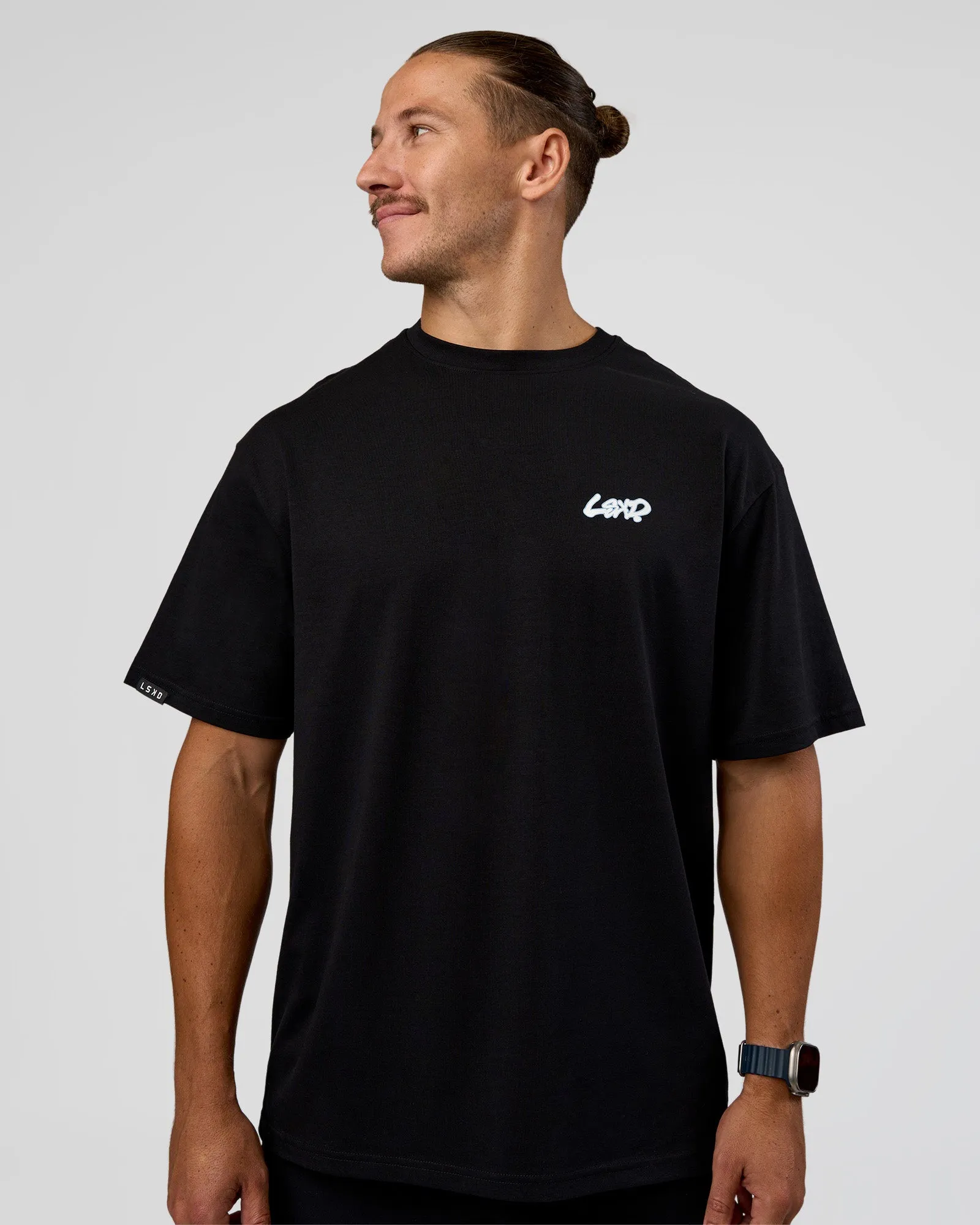 Break Through FLXCotton Oversized Tee - Black-Open Air sold by LSKD product image thumbnail 5