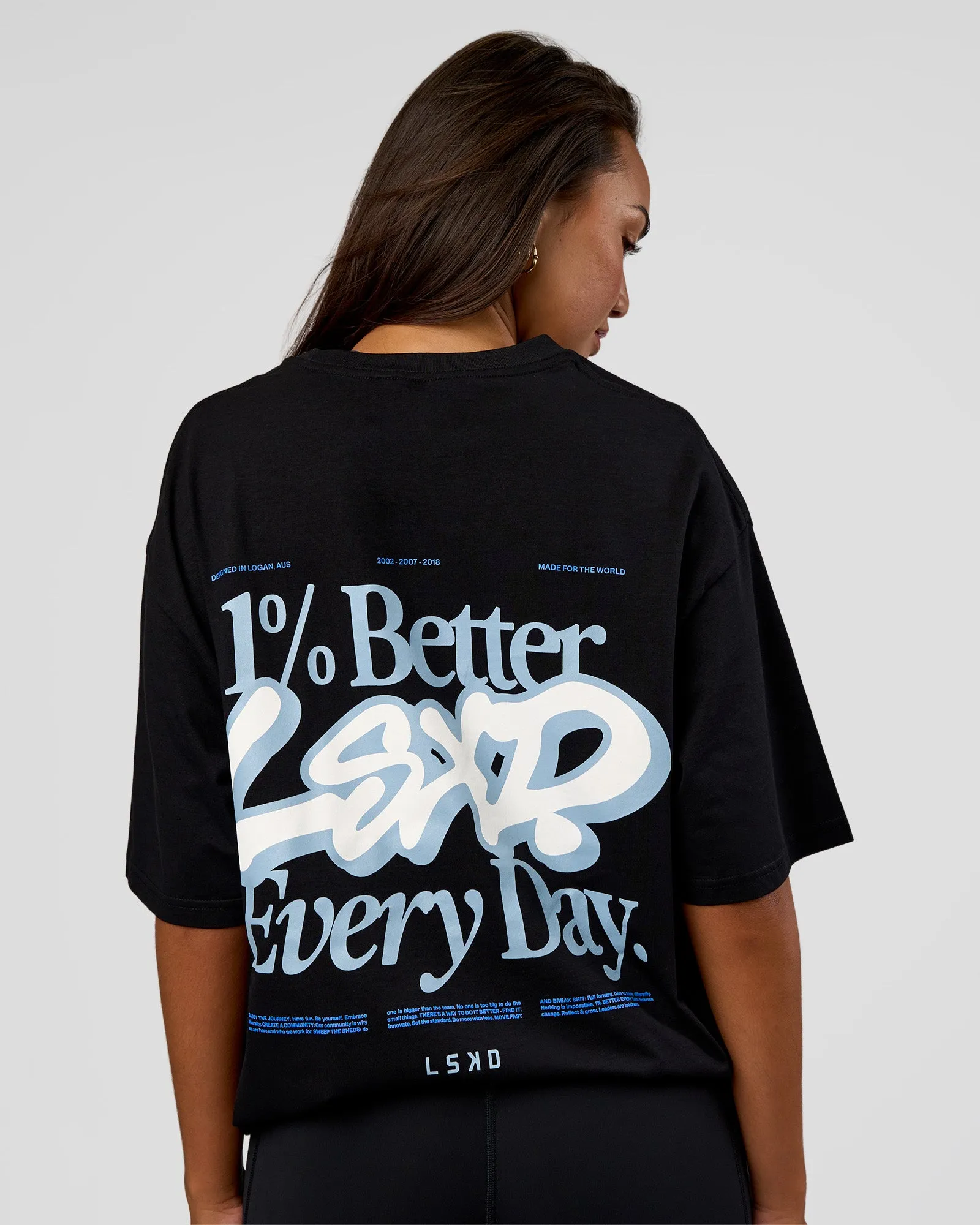 Break Through FLXCotton Oversized Tee - Black-Open Air sold by LSKD product image thumbnail 3