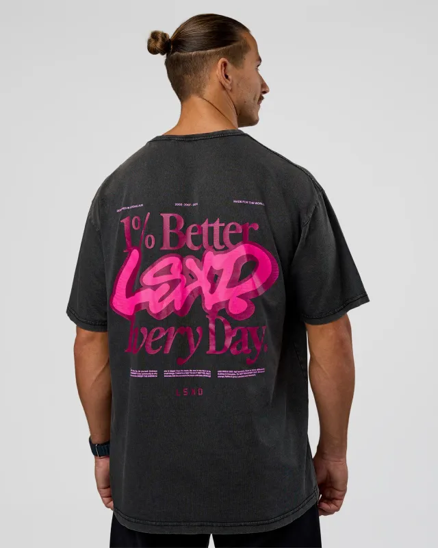 Break Through FLXCotton Oversized Tee - Black-Plum Caspia sold by LSKD