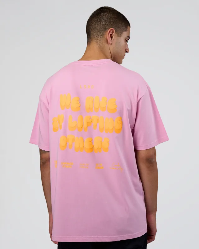 Together We Rise FLXCotton Oversized Tee - Bubblegum-Warm Apricot sold by LSKD