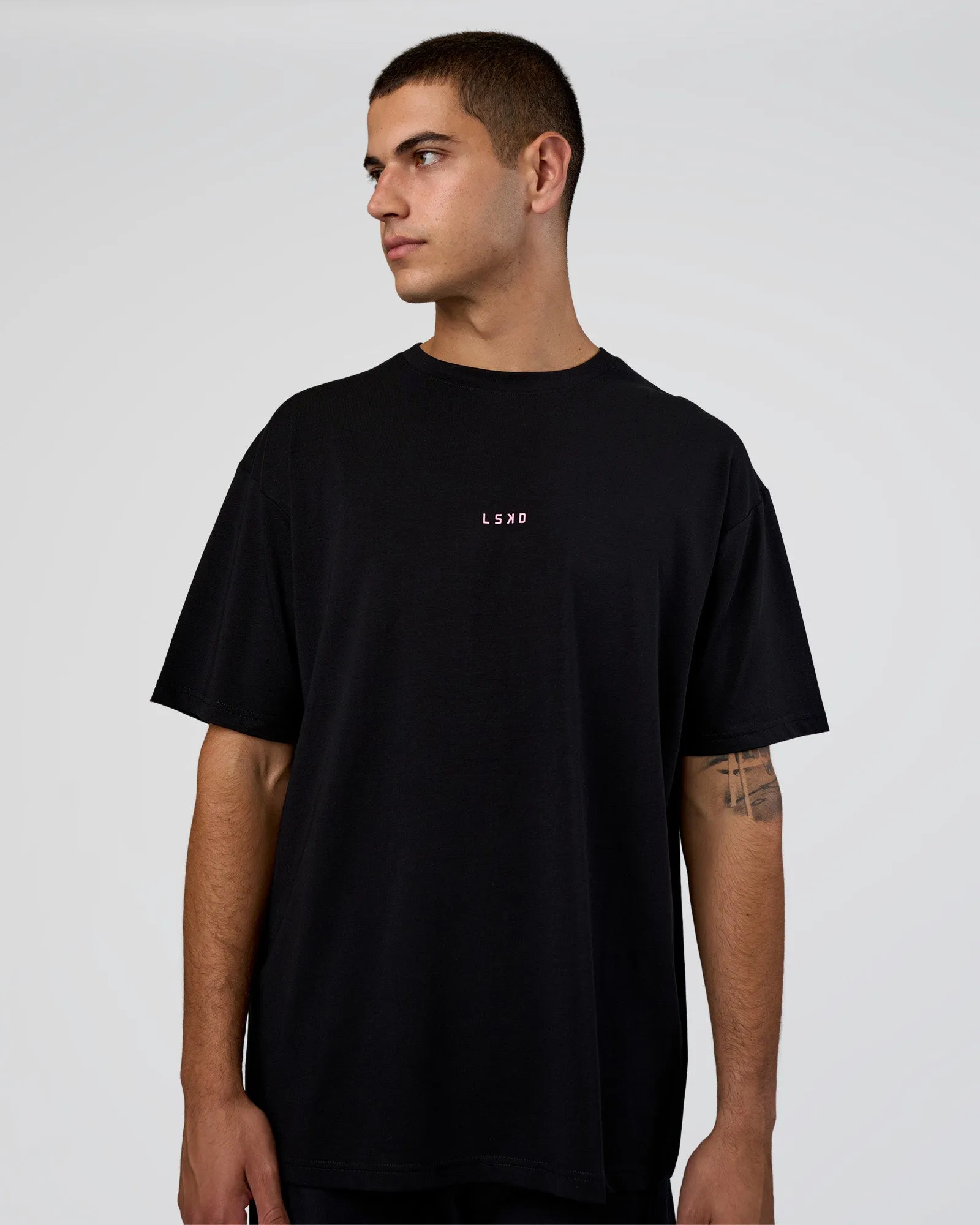 Together We Rise FLXCotton Oversized Tee - Black-Candy Pink sold by LSKD