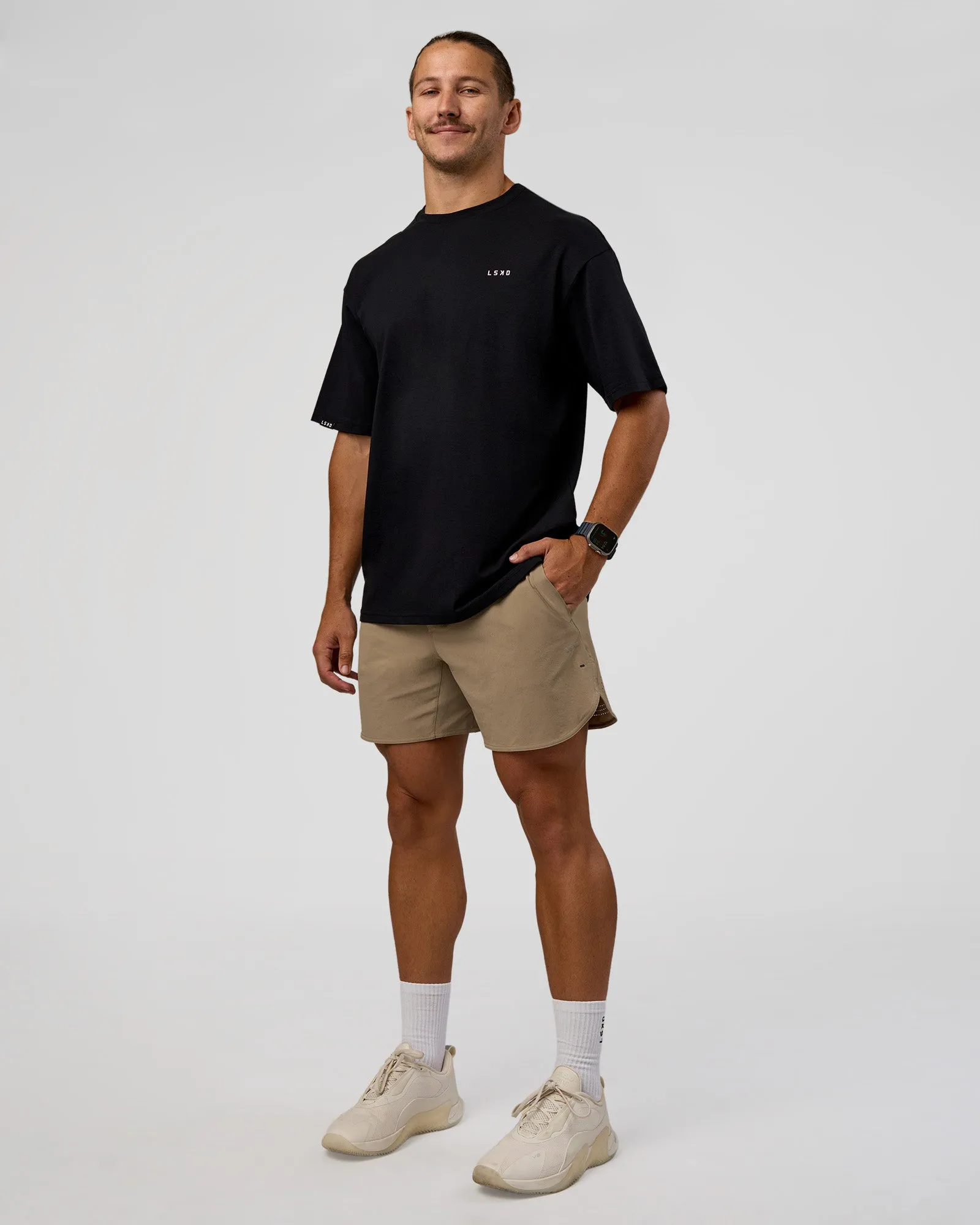 Unisex Strike Through FLXCotton Tee Oversize - Black-Candy Pink sold by LSKD product image thumbnail 5