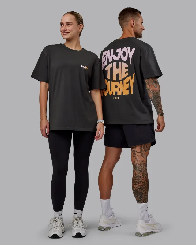 E.T.J FLXCotton Tee Oversize - Pirate Black-Pop Pink sold by LSKD