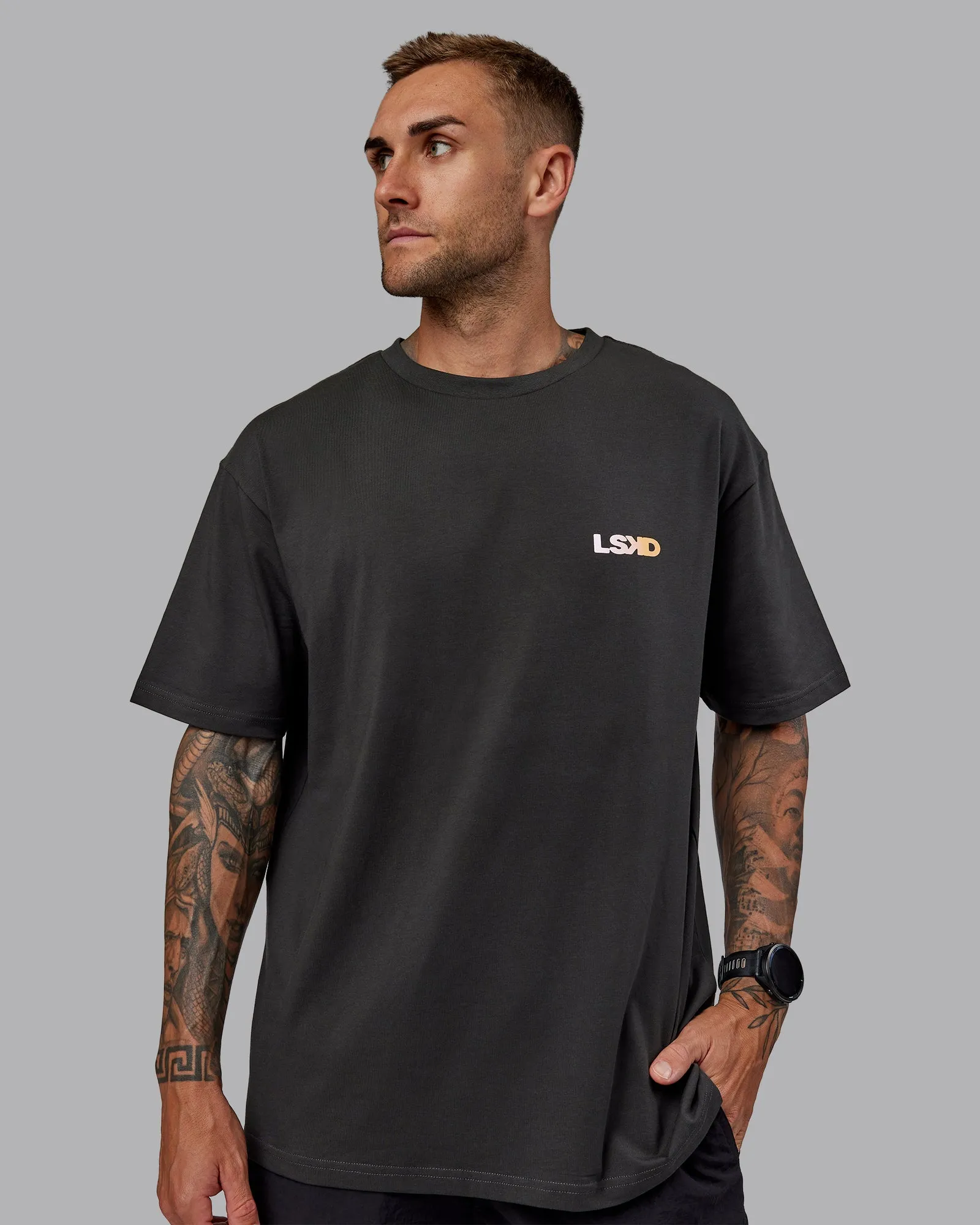 E.T.J FLXCotton Tee Oversize - Pirate Black-Pop Pink sold by LSKD product image thumbnail 3