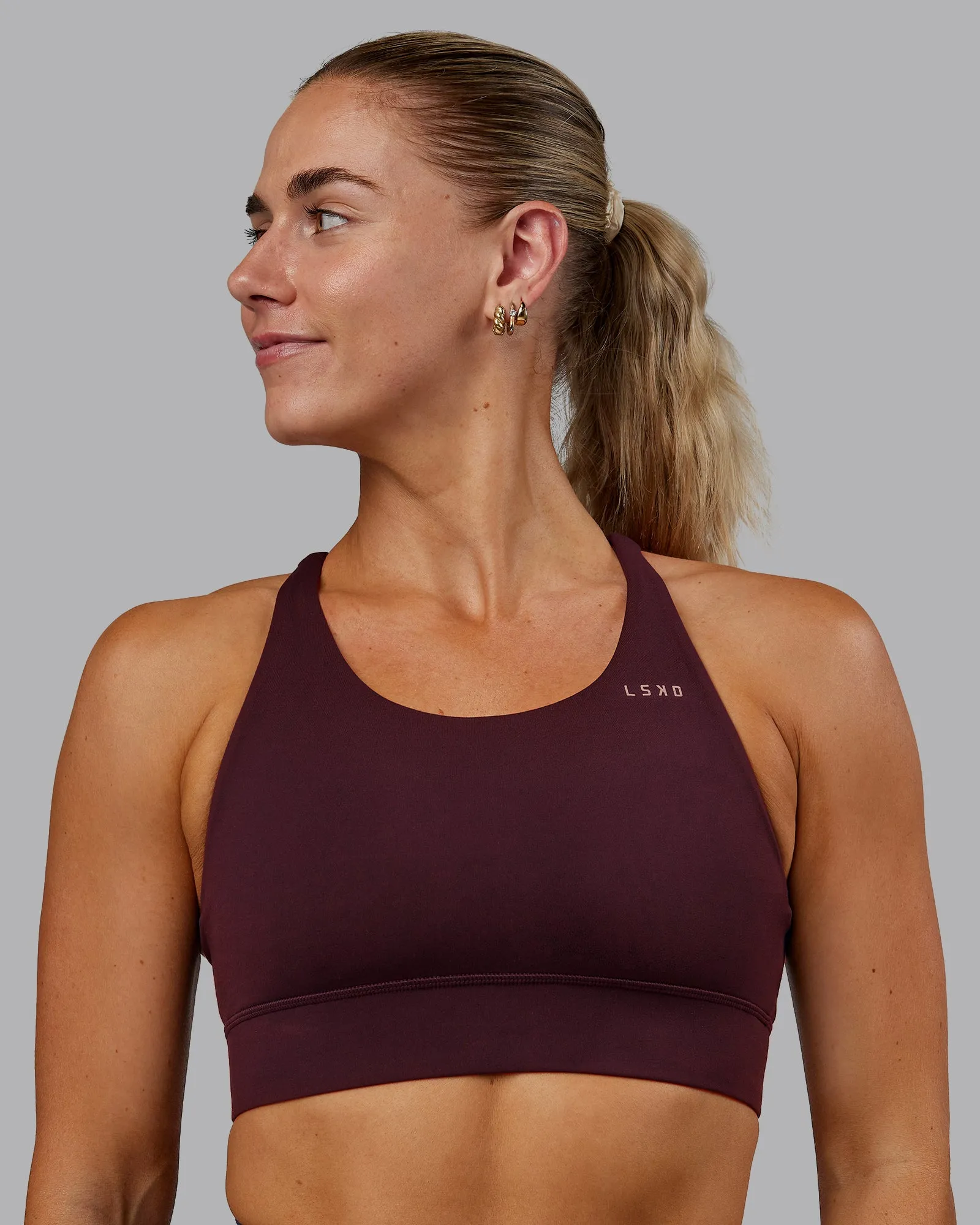Accelerate Sports Bra - Cherry Lacquer sold by LSKD