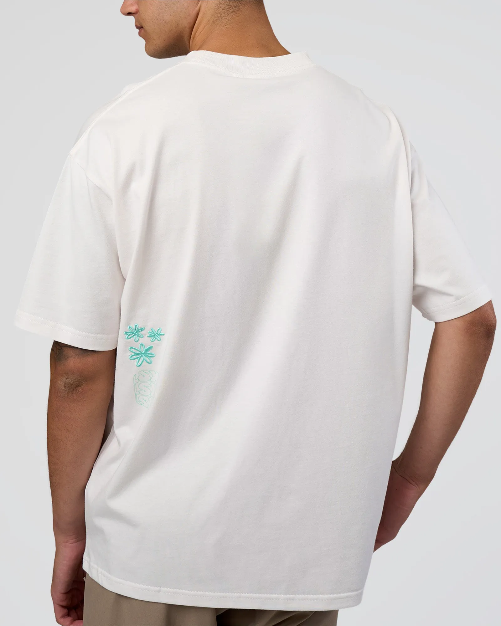 Sticker Heavyweight Oversized Tee - Off White-Jelly Mint sold by LSKD product image thumbnail 5