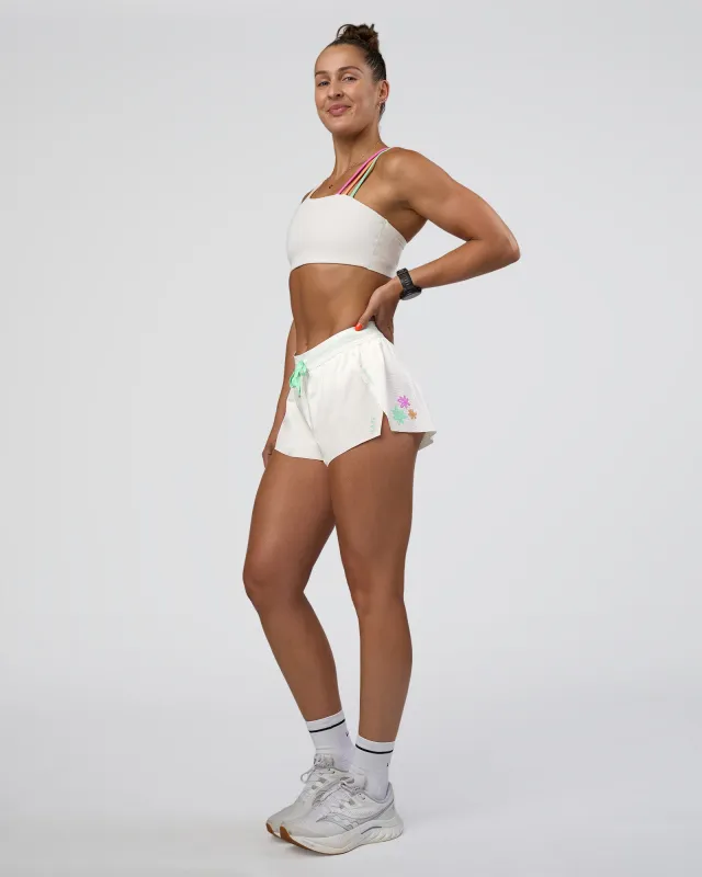 Accelerate 3" Mid-Rise Running Short - Off White-Floral Sticker sold by LSKD
