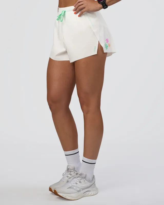 Accelerate 3" High-Rise Running Short - Off White-Floral Sticker sold by LSKD