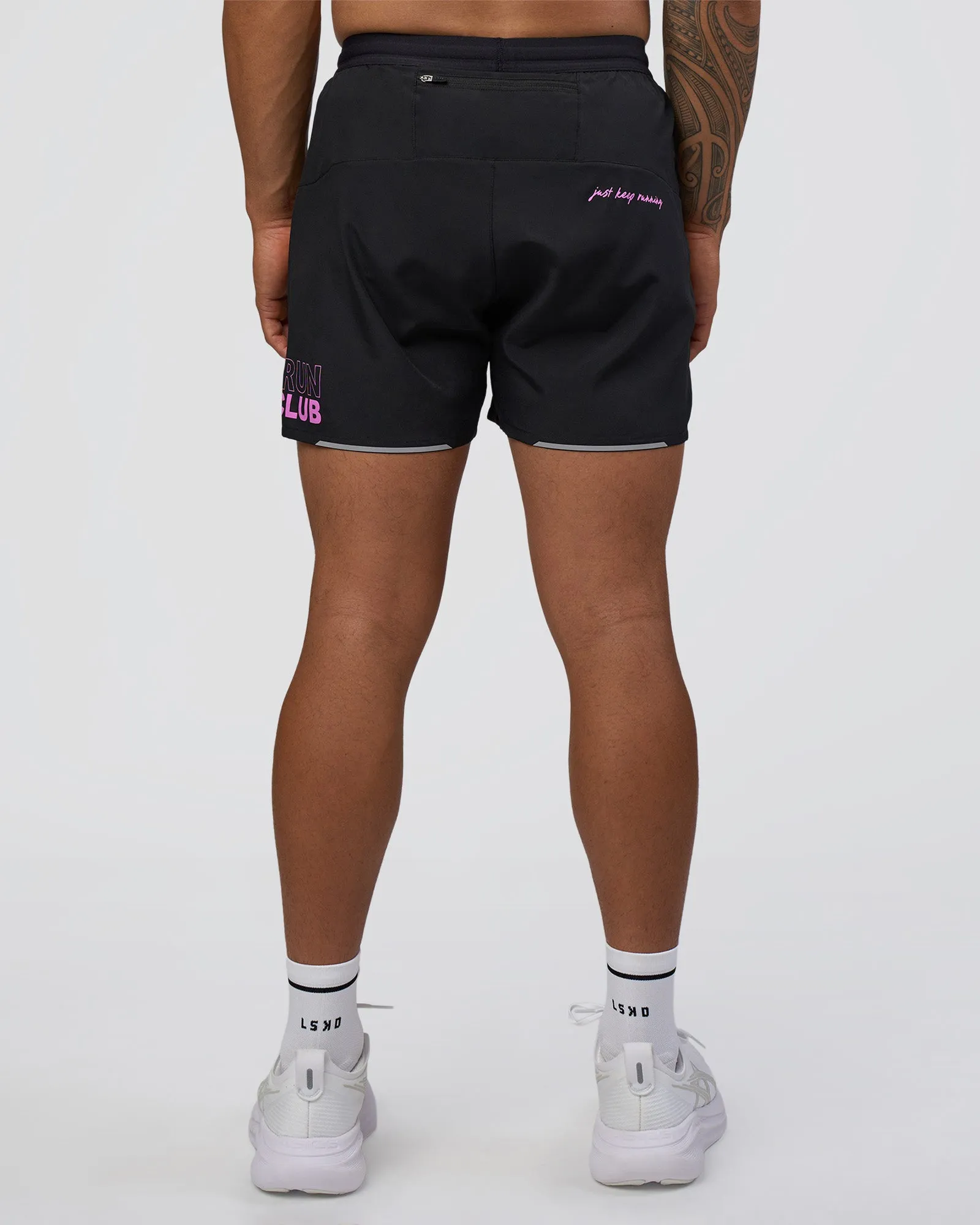 Pace 5" Lined Running Short - Black-Ultra Fuchsia sold by LSKD product image thumbnail 4