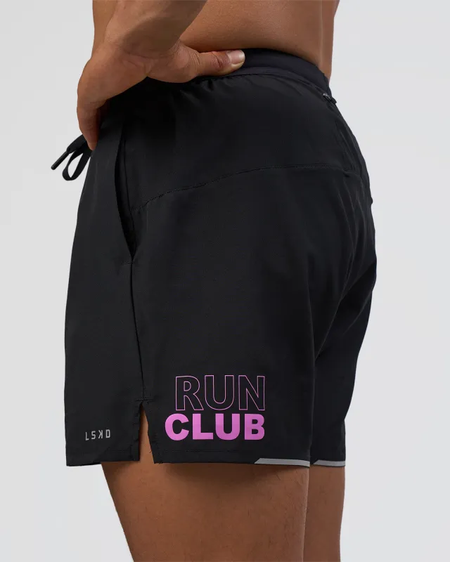 Pace 5" Lined Running Short - Black-Ultra Fuchsia sold by LSKD