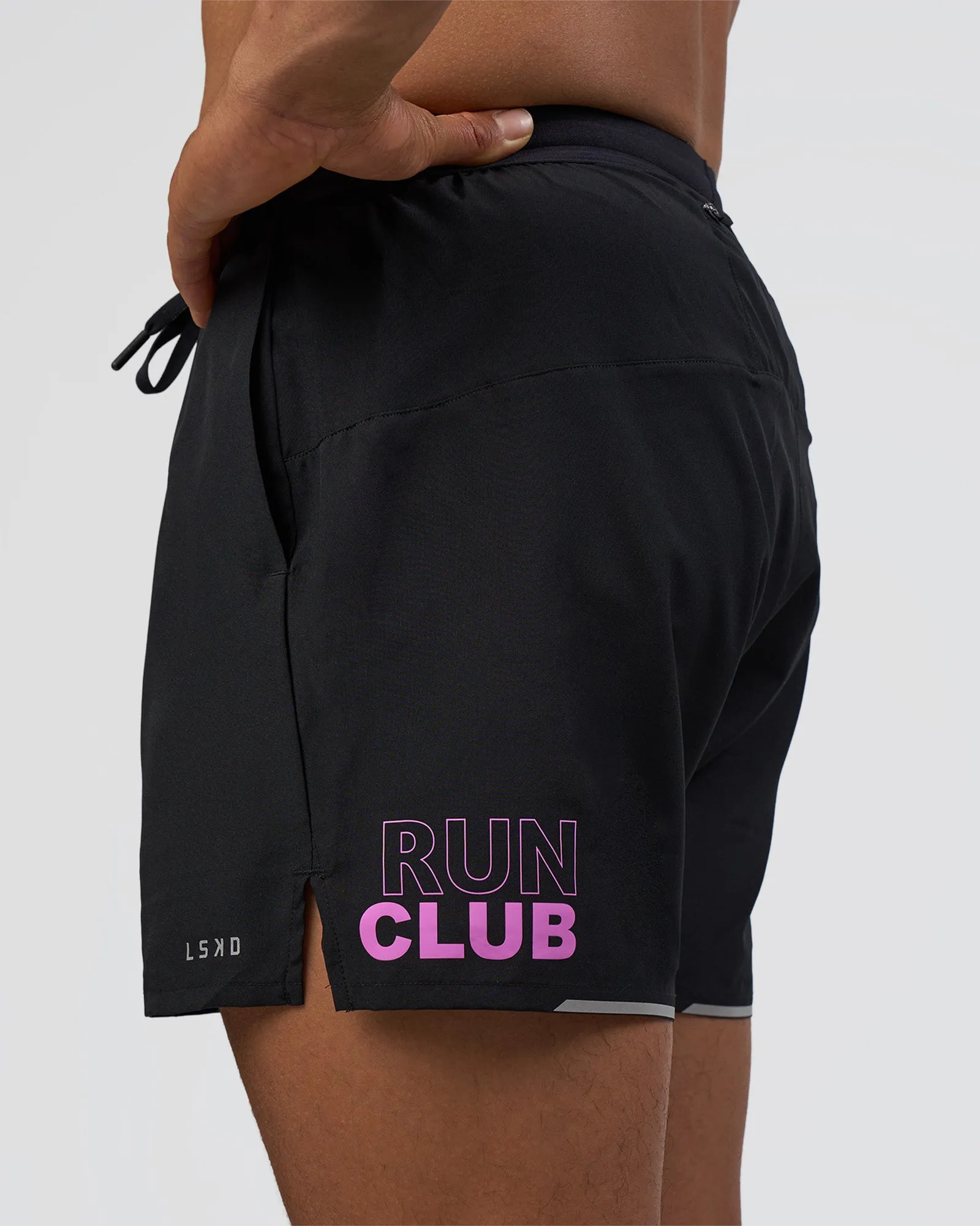 Pace 5" Lined Running Short - Black-Ultra Fuchsia sold by LSKD