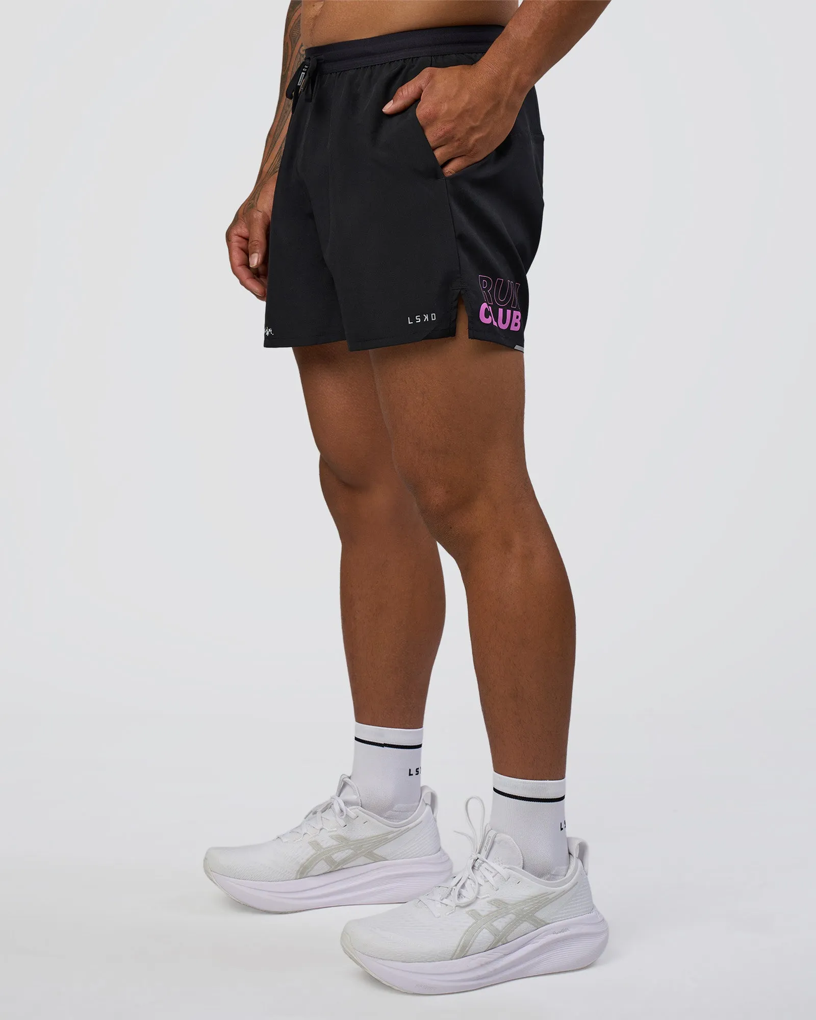 Pace 5" Lined Running Short - Black-Ultra Fuchsia sold by LSKD product image thumbnail 2