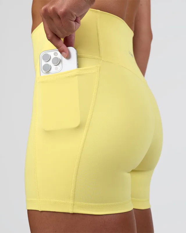 Fusion Ultra High-Rise 4" Short Pockets - Yellow Fizz sold by LSKD