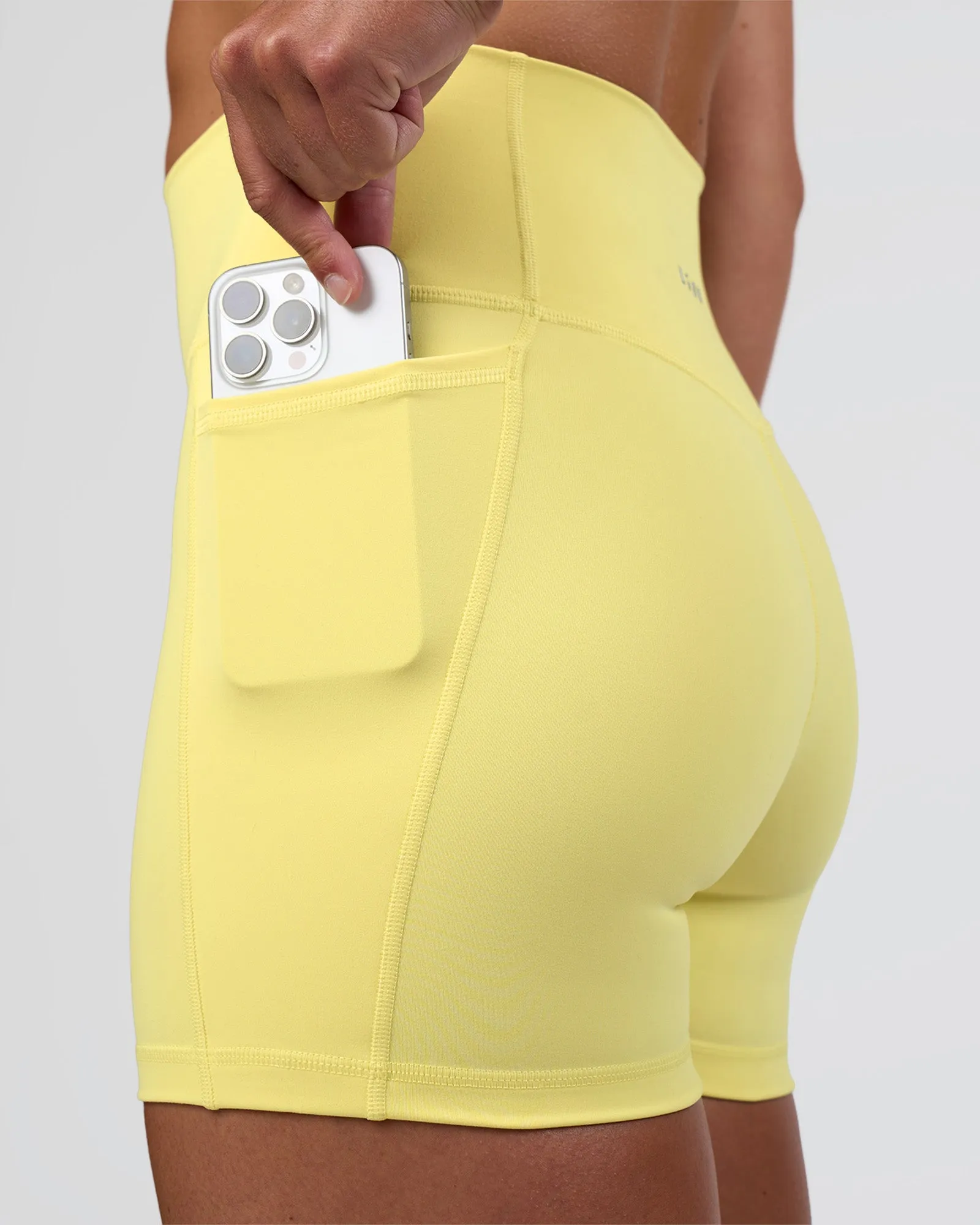 Fusion Ultra High-Rise 4" Short Pockets - Yellow Fizz sold by LSKD