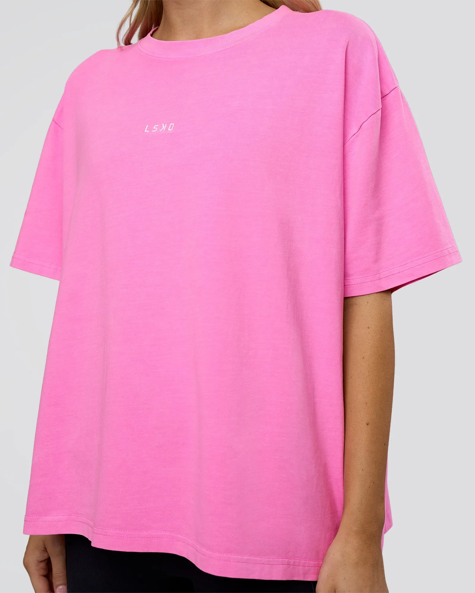 Go-To FLXCotton Oversized Tee - Ultra Fuchsia Washed sold by LSKD product image thumbnail 4