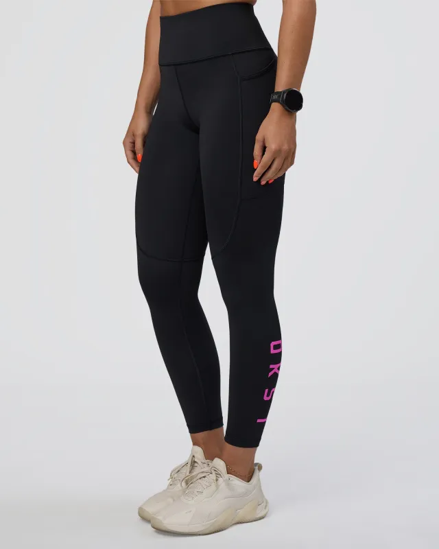 Rep Ultra High-Rise 7/8 Legging Pockets - Black-Ultra Fuchsia sold by LSKD