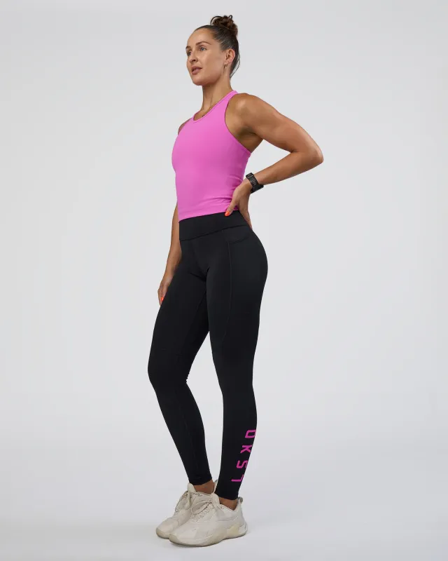 Rep Ultra High-Rise Full Length Legging Pockets - Black-Ultra Fuchsia sold by LSKD