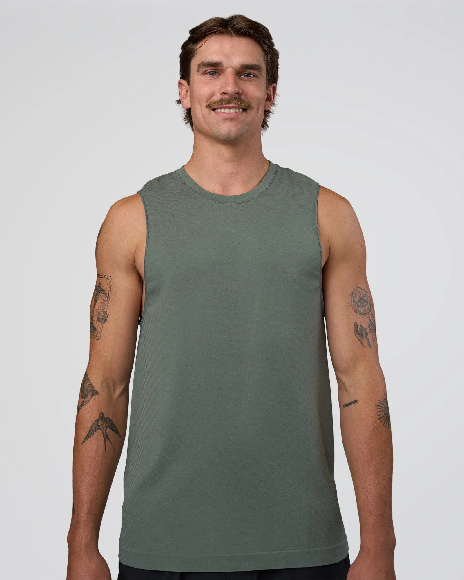 AeroFLX+ Seamless Muscle Tank - Graphite/Graphite sold by LSKD