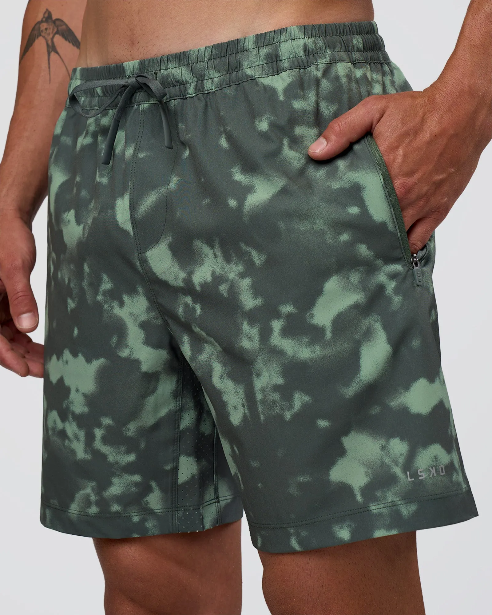 Rep 7'' Performance Short - Washed Camo Carbon sold by LSKD