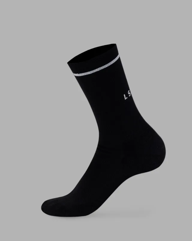 Fast Performance Crew Socks 2.0 - Black-White sold by LSKD