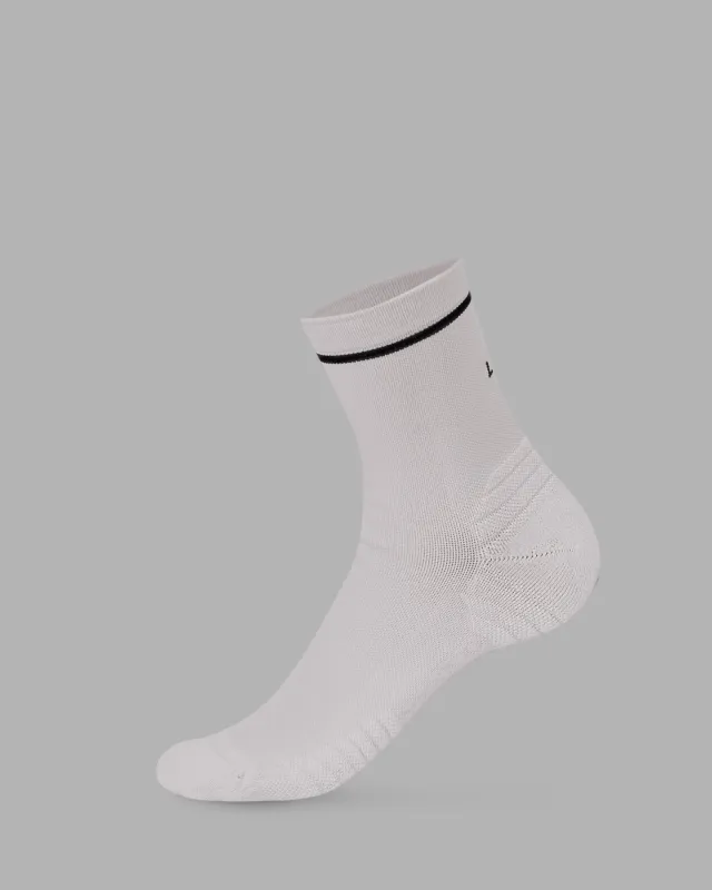 Fast Performance Quarter Socks 2.0 - White-Black sold by LSKD