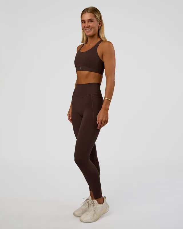 Fusion V-Contour Ultra High-Rise Full Length Legging Pockets - Hot Chocolate sold by LSKD