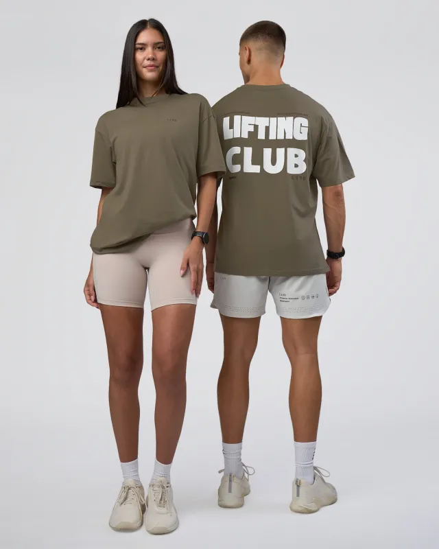 Lifting FLXCotton Oversized Tee - Walnut Grey-Hot Chocolate sold by LSKD