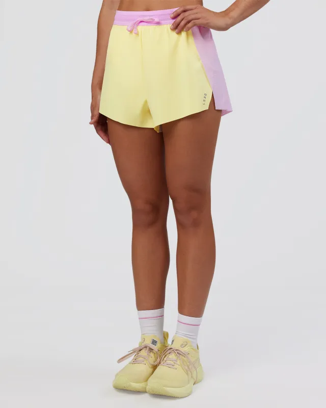 Accelerate 3" High-Rise Running Short - Marshmallow-Lemon sold by LSKD