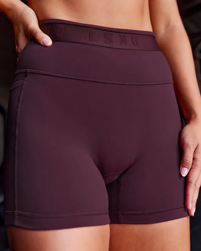 Fusion Jacquard High-Rise 4” Short Pockets - Cherry Lacquer sold by LSKD