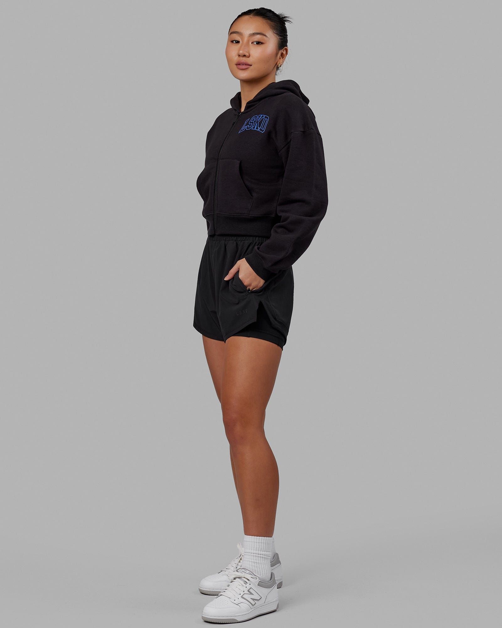 Guild Cropped Hoodie - Black-Power Cobalt sold by LSKD product image thumbnail 3