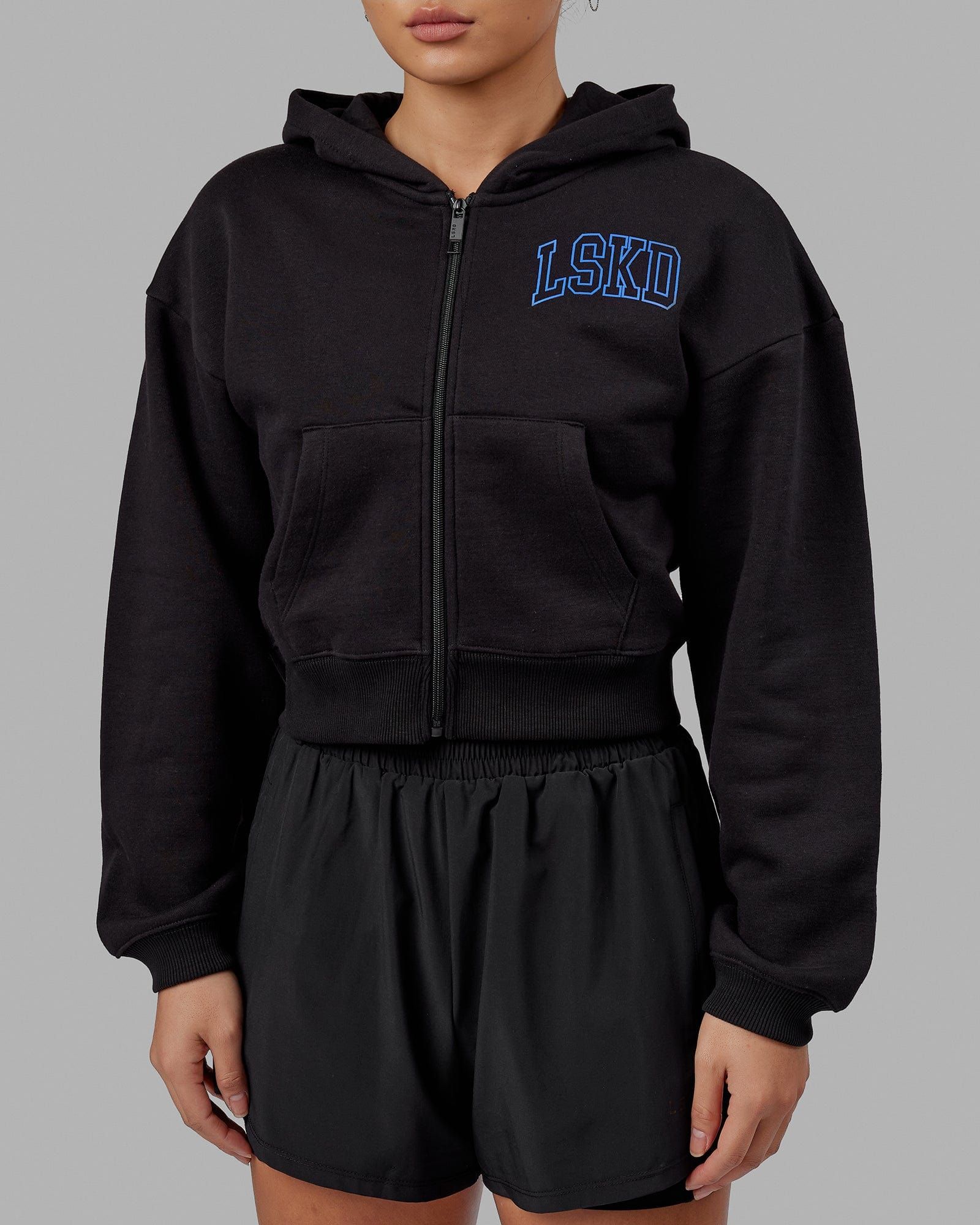 Guild Cropped Hoodie - Black-Power Cobalt sold by LSKD product image thumbnail 5