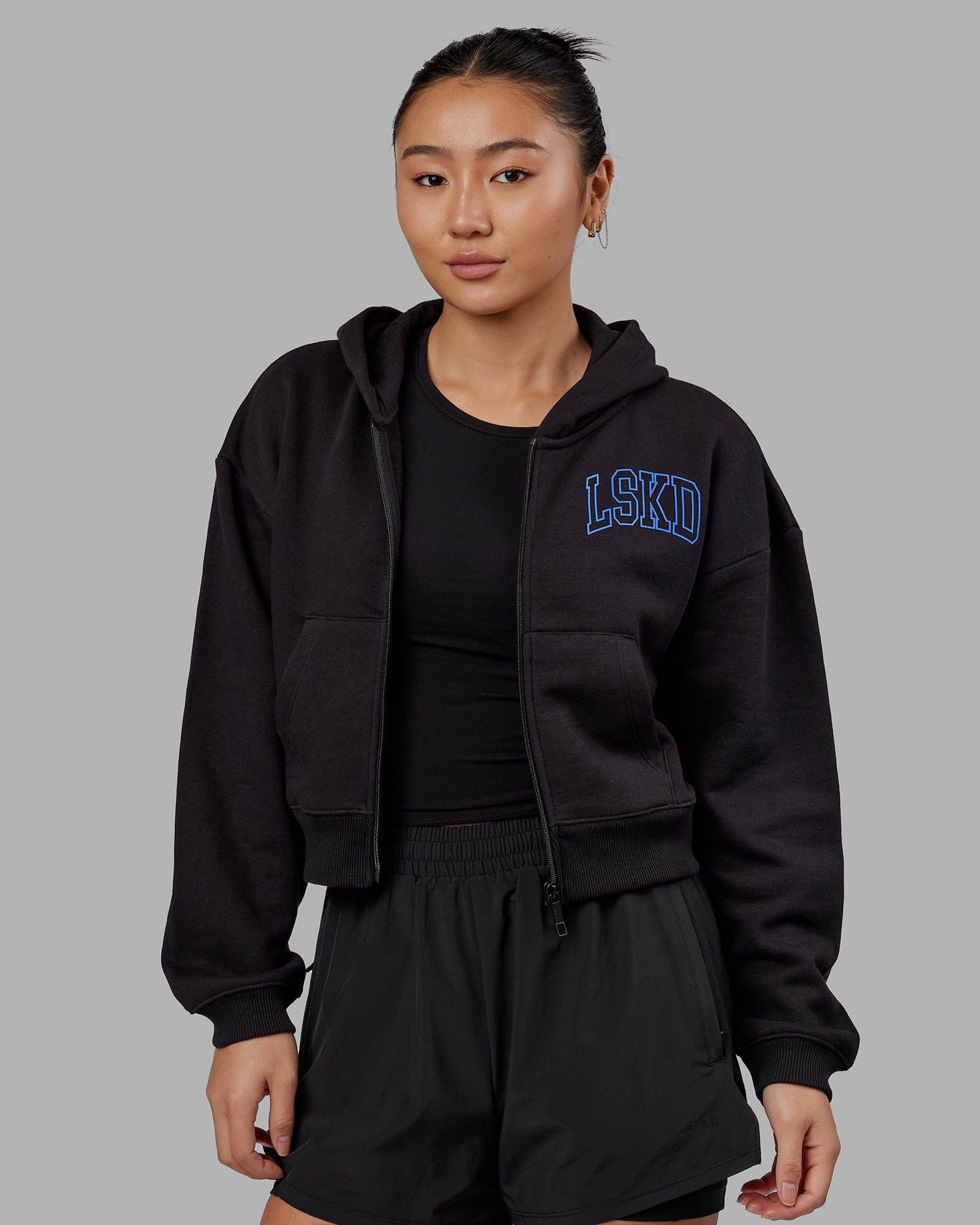 Guild Cropped Hoodie - Black-Power Cobalt sold by LSKD product image thumbnail 2