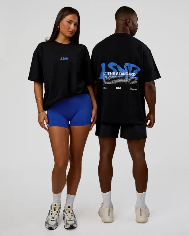 Standard Issue FLXCotton Oversized Tee - Black-Palace Blue sold by LSKD