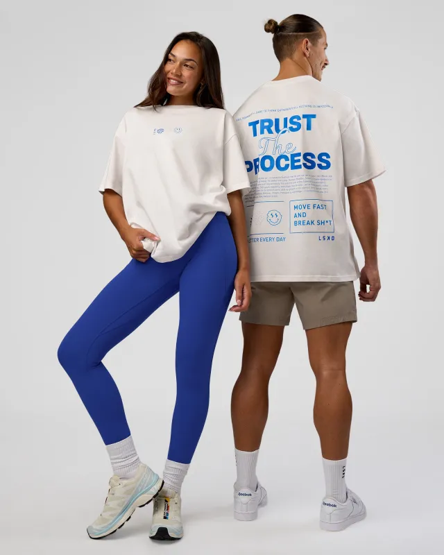 Trust The Process Heavyweight Unisex Oversized Tee - Off White-Electric Indigo sold by LSKD