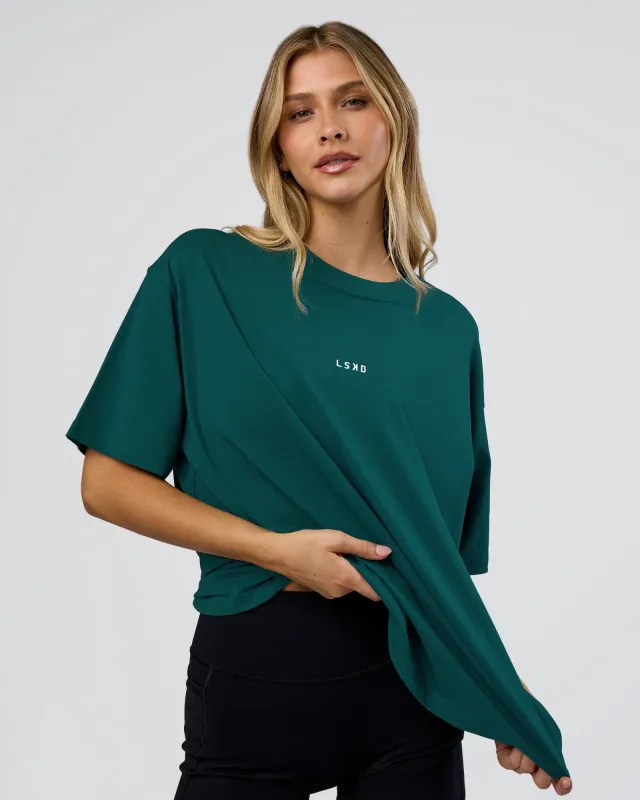 Go-To FLXCotton Oversized Tee - Transformative Teal-White sold by LSKD