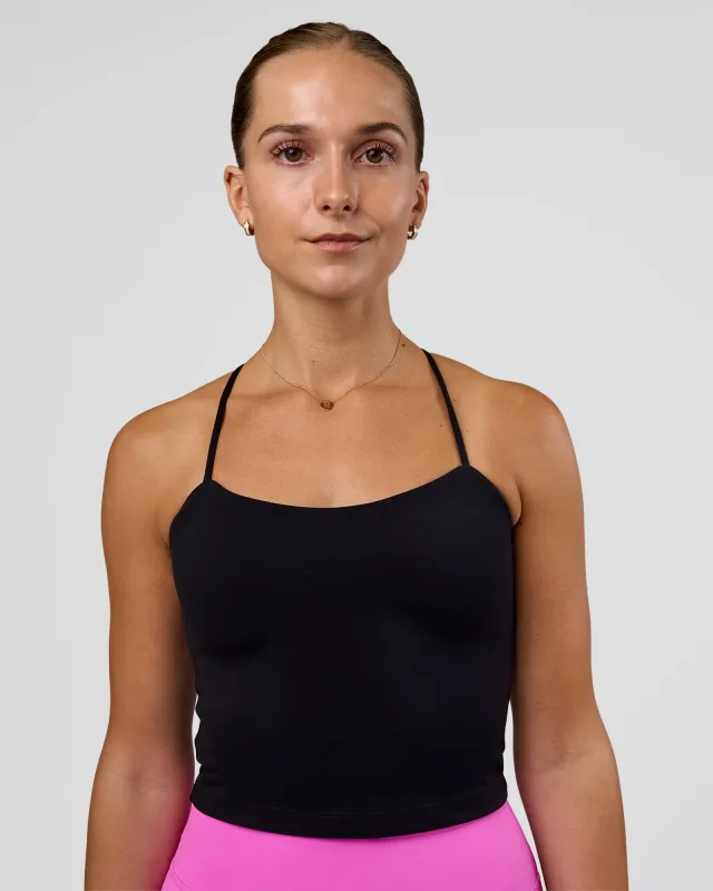 Twister Shelf Bra Tank - Black sold by LSKD