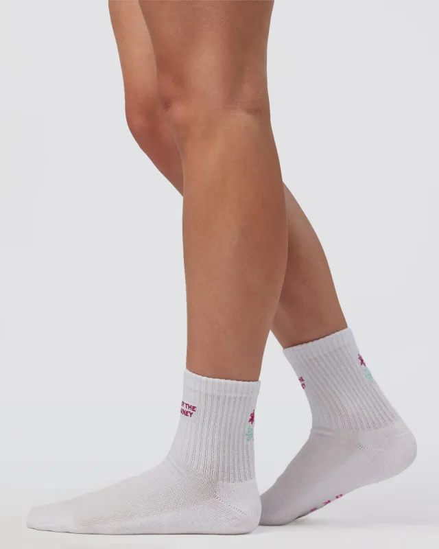Journey Quarter Socks - White-Multi sold by LSKD