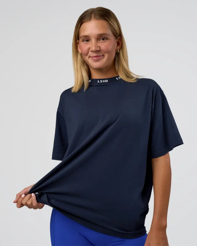 Go-To FLXCotton Oversized Deviation Tee - Future Navy-White sold by LSKD