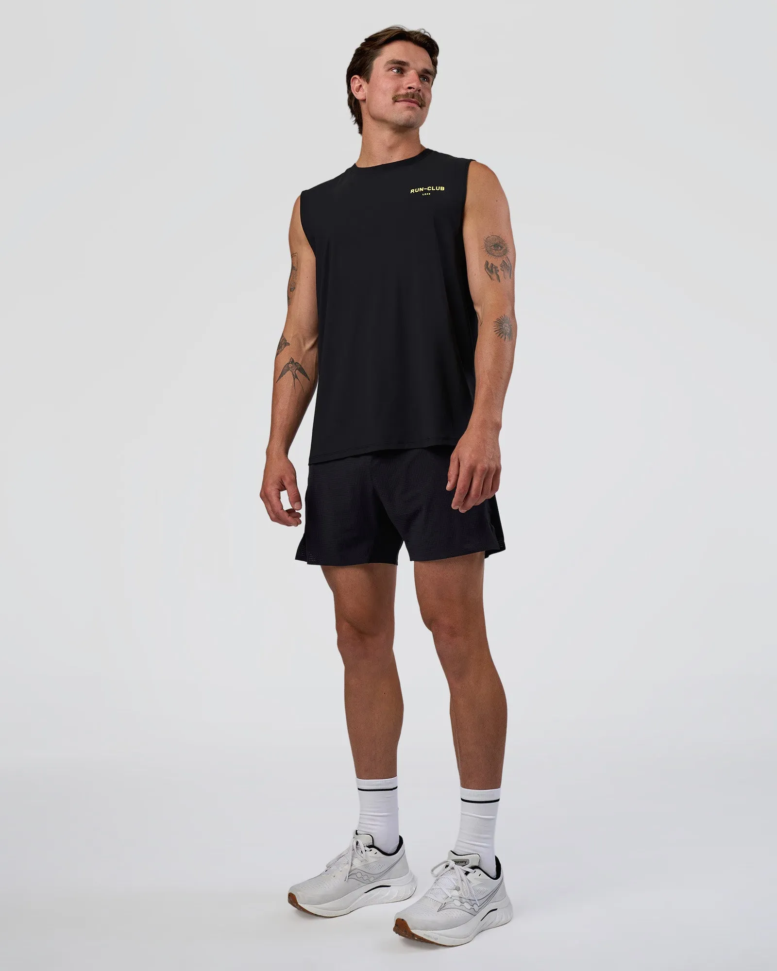 Cadence RUN CLUB Muscle Tank - Black-Yellow Fizz sold by LSKD product image thumbnail 4