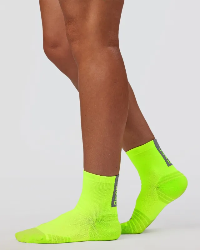 Run Club Performance Quarter Socks - Lime Glo sold by LSKD