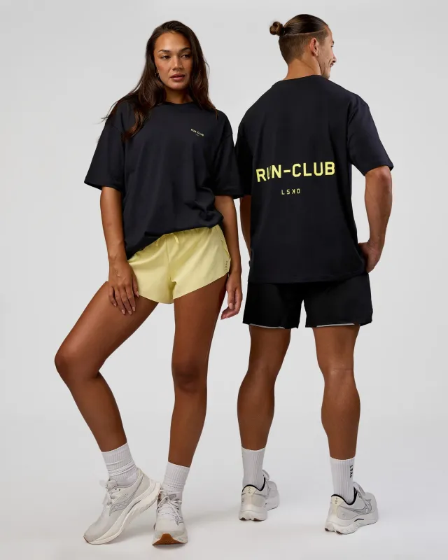 RUN CLUB FLXCotton Tee Oversize - Black-Yellow Fizz sold by LSKD