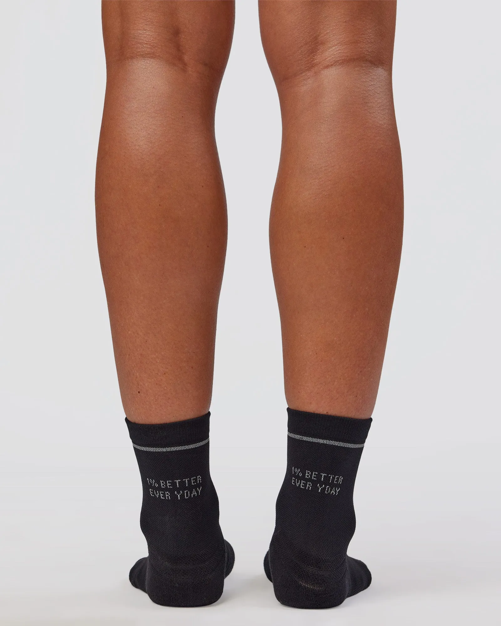 1% Better Performance Quarter Socks - Black-Reflective sold by LSKD product image thumbnail 2