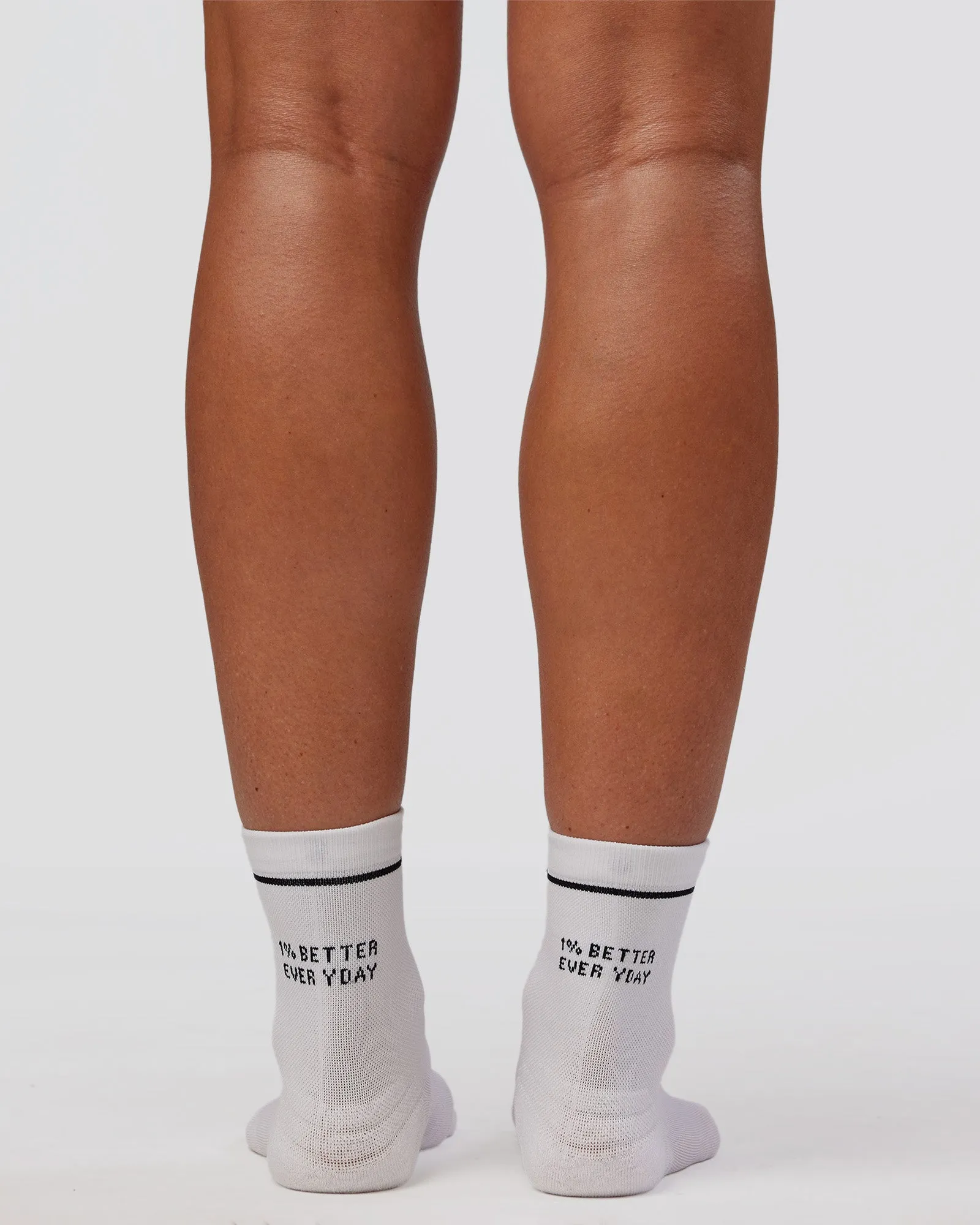 1% Better Performance Quarter Socks - White-Black sold by LSKD product image thumbnail 2