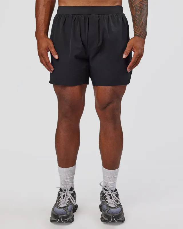 Hybrid Lined 5" Short - Black-Shale Beige sold by LSKD