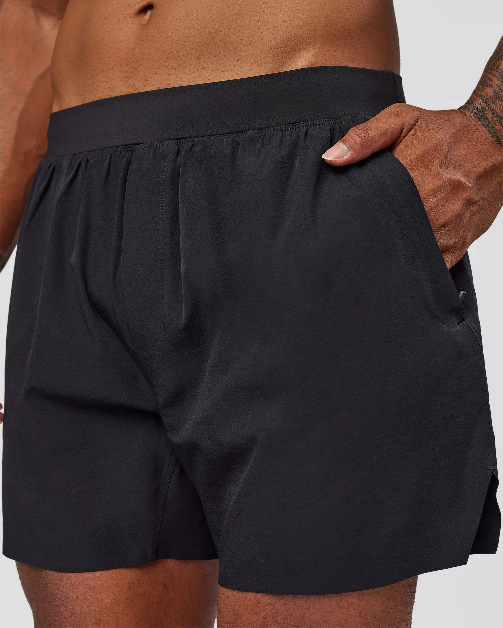 Hybrid Lined 5" Short - Black-Indigo sold by LSKD