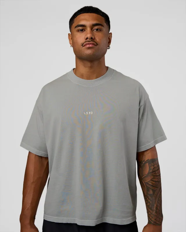 Oversized Heavyweight Boxed Tee - Light Grey Marl sold by LSKD
