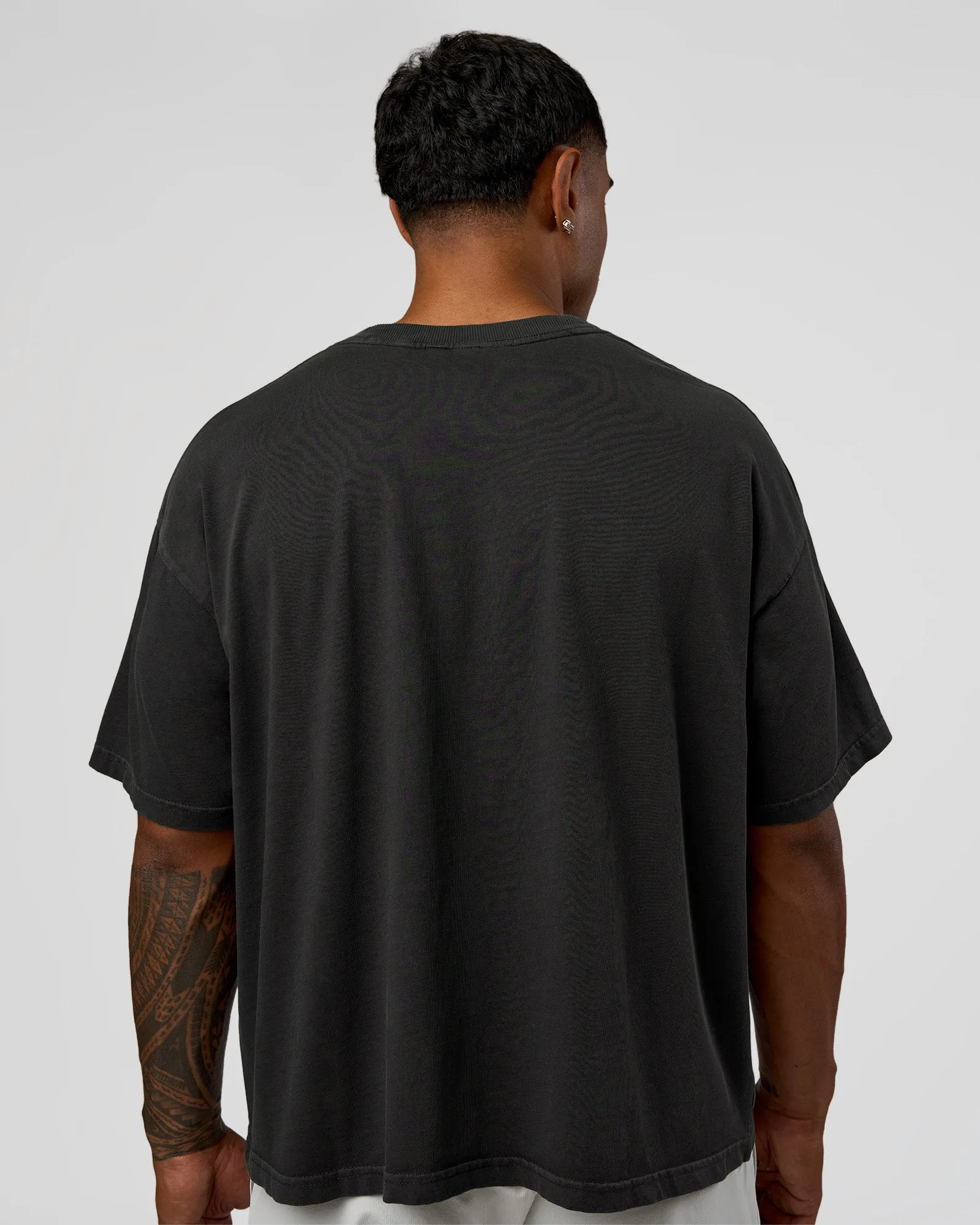 Oversized Heavyweight Boxed Tee - Washed Black sold by LSKD product image thumbnail 3