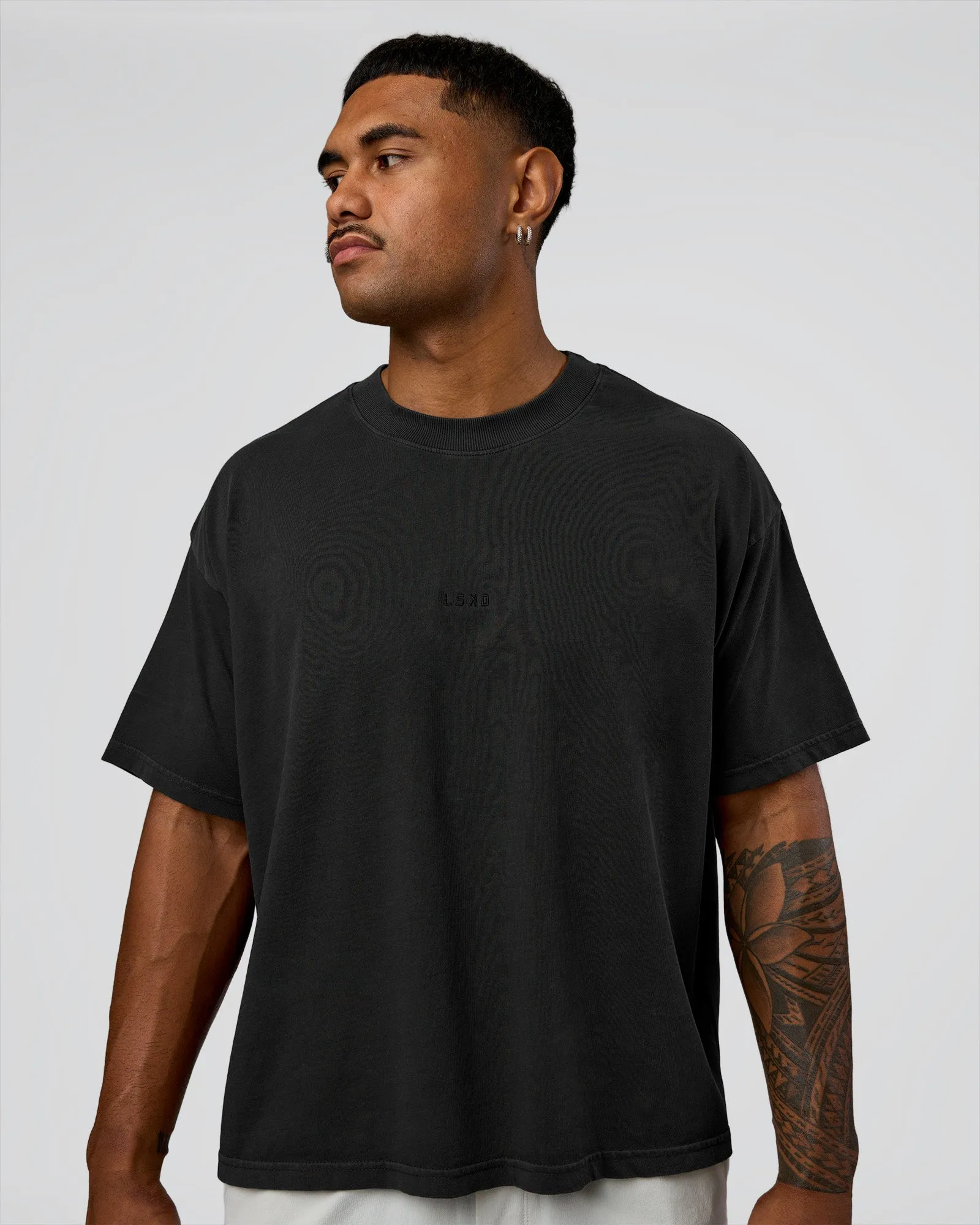 Oversized Heavyweight Boxed Tee - Washed Black sold by LSKD product image thumbnail 2