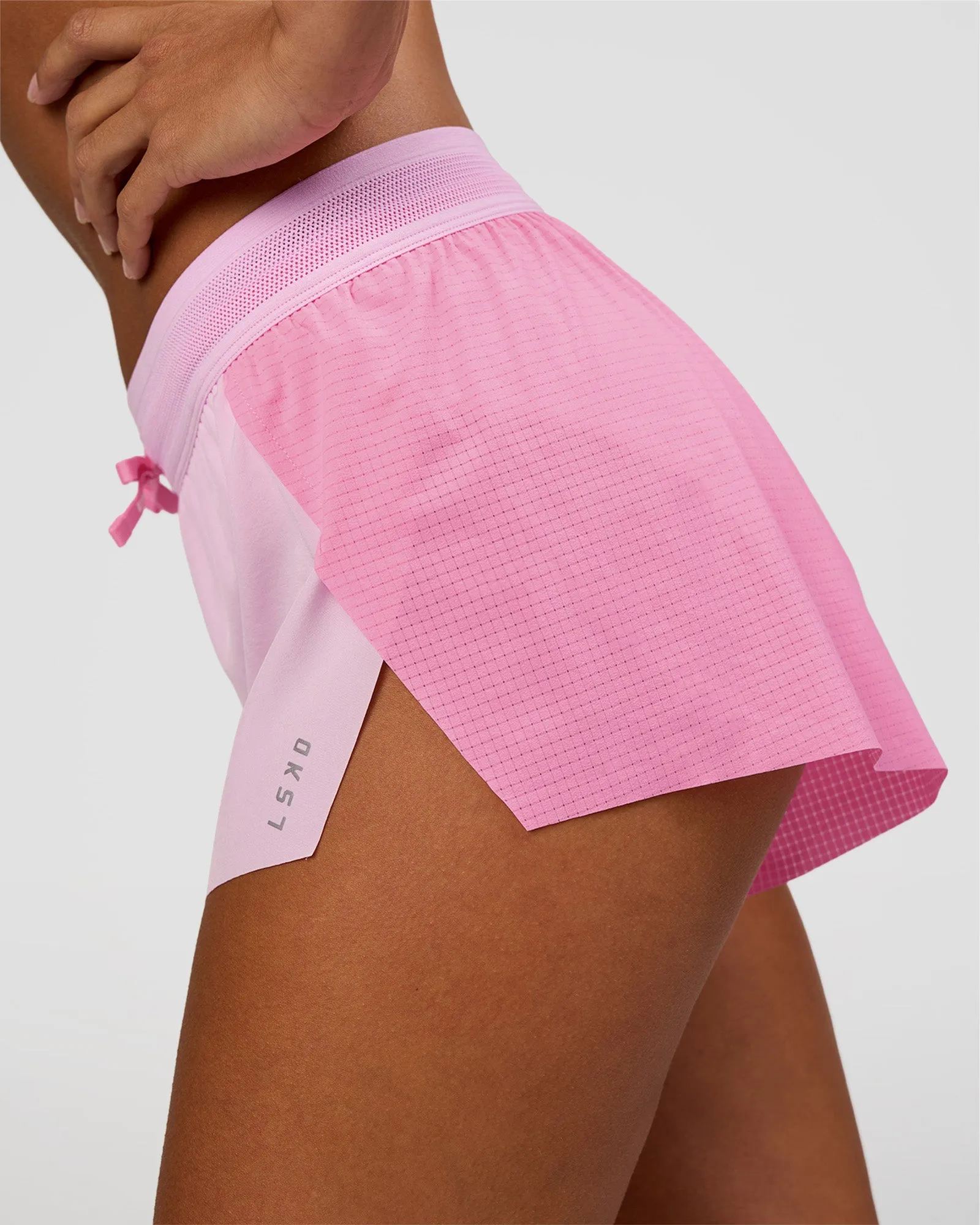 Accelerate 3" Mid-Rise Running Short - Candy Pink-Marshmallow sold by LSKD product image thumbnail 3